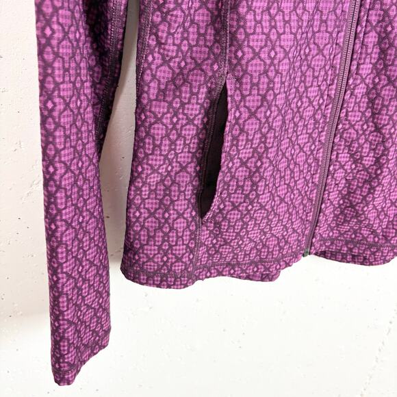 Prana Womens Grape Jacquard Stretch Polyester Nylon Purple Full Zip Size XS - Picture 9 of 10